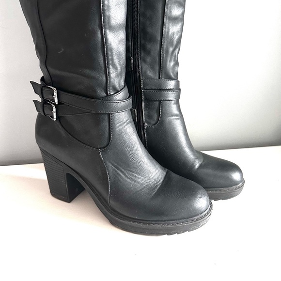 Women's Black Knee-High Boots Size 8.5 - Picture 3 of 10